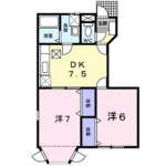 柳井市・新庄 レークサイドＢ 賃貸アパート2ＤＫ（103号）